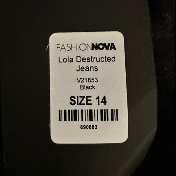 NWT Fashion Nova Lola Destructured Jeans black size 14 - Picture 8 of 10